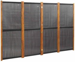 vidaXL fekete 4 paneles térelválasztó 280x180 cm 319180