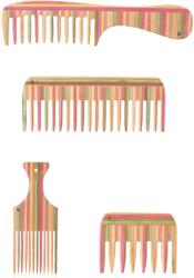 Labor Pro Set 4 piepteni din lemn NATURAL TENDENCY (C5614) - Visuel