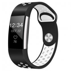 BSTRAP Silicone Sport (Small) curea pentru Fitbit Charge 2, black/white (SFI003C08)