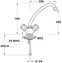 MOFÉM Eurosztár Mosogató cst. , forg. kifolyócsővel 200mm (142215200)