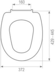 MKW Gama WC tető fehér metal fix zsanérral (MKW S403V010)