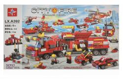 Set de constructie LX City Fire, Brigada Pompierilor, 8 in 1, 756 piese