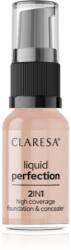 Claresa Liquid Perfection 2in1 fond de ten cu acoperire ridicată culoare 104 Nude 18 g