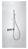 TRES Exclusive falon belüli termosztátos, 2 utas zuhanyrendszer, 760mm-es fali csatlakozós zuhanyrúddal, króm szín (20725292)