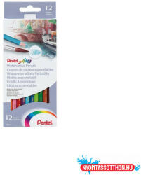 Pentel Színes ceruza készlet, akvarell hatszögletű Pentel 12 különféle szín (31156)