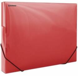 DONAU Gumis mappa, 30 mm, PP, A4, DONAU, áttetsző piros (D8545P) - primatinta