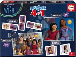 Educa Superpack 4în1 Wish Educa domino pexeso și puzzle cu 25 și 50 piese de la 3 ani (EDU19743) Puzzle