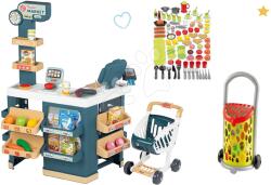 Smoby Set magazin electronic cu cântar și scaner Super Market cu alimente și vase Smoby și cărucior de cumpărături (SM350239-20)