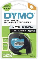 DYMO feliratozószalag LetraTag, 12mm, ezüst/fekete, fém, S0721750
