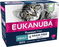 EUKANUBA Economy csomag: 24x85g Eukanuba Grain Free Adult Lamb nedves macskaeledel, gabonamentes felnőtteknek