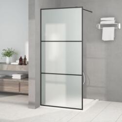 vidaXL fekete ESG tejüveg zuhanyfal küszöb nélküli zuhanyhoz 90x195 cm (152111)