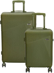 Dugros Marbella zöld 4 kerekű kabinbőrönd és nagy bőrönd (marbella-S-L-sotetzold)