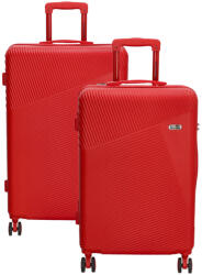 Dugros Marbella piros 4 kerekű közepes bőrönd és nagy bőrönd (marbella-M-L-piros)