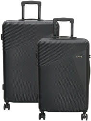 Dugros Marbella fekete 4 kerekű közepes bőrönd és nagy bőrönd (marbella-M-L-fekete)