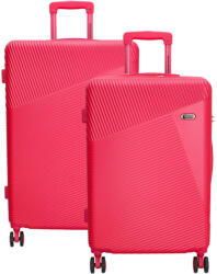 Dugros Marbella rózsaszín 4 kerekű közepes bőrönd és nagy bőrönd (marbella-M-L-rozsaszin)