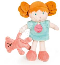 Doudou Rongybaba kisbabáknak Mrs Mint My First Doll Jolijou 21 cm kék ruhácskában kutyussal puha textilanyagból 0 hó-tól (JJ6003)