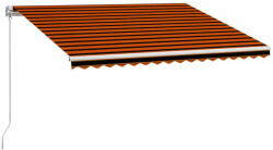 Vidaxl narancssárga és barna kézzel kihúzható napellenző 450 x 300 cm 3051219