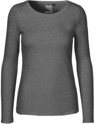 Neutral Hosszú ujjú női póló organikus Fairtrade biopamutból - Sötét melírozott | 2XL (NE-O81050-1000212323)