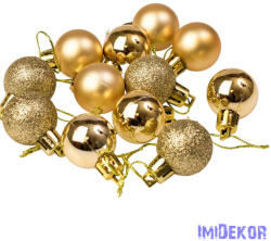  Karácsonyi gömb szett 12 db-os 2, 5cm - Arany