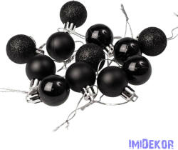 Karácsonyi gömb szett 12 db-os 2, 5cm - Fekete
