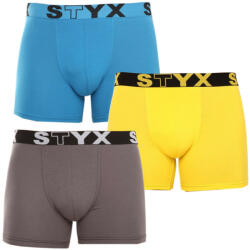 Styx 3PACK férfi boxeralsó Styx hosszú sportos gumipánt többszínű (U9696863) L