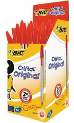 BIC Golyóstoll, 0, 32 mm, kupakos, BIC "Cristal Original", piros (BC8373619) - onlinepapirbolt