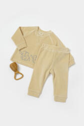 BabyCosy Set bluzita si pantaloni Elefant, 80%bumbac organic si 20% poliester - Stone, BabyCosy (BC-CSYK6047)