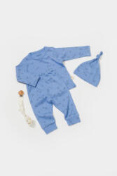 BabyCosy Set 3 piese: bluza, pantaloni si caciulita Printed, BabyCosy, 50% modal+50% bumbac, Lavanda (BC-CSYM25501)