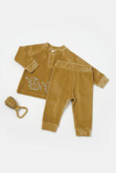 BabyCosy Set bluzita si pantaloni Elefant, 80%bumbac organic si 20% poliester - Mustar, BabyCosy (BC-CSYK6050)