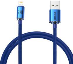 Baseus Cablu de date incarcare Baseus, Crystal Shine Series, Fast Charging tip lightning, 2M 2.4 A, Albastru
