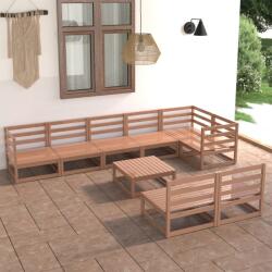 vidaXL Set mobilier de grădină, 9 piese, maro miere, lemn masiv de pin (3075622)
