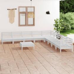 vidaXL Set mobilier de grădină, 10 piese, alb, lemn masiv de pin (3083120) - comfy