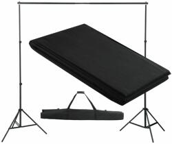 vidaXL Sistem de suport fundal, 300 x 300 cm, negru (160067) - comfy