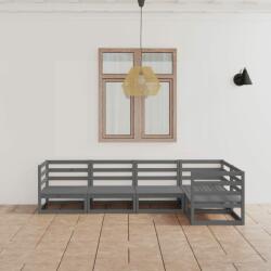 vidaXL Set mobilier de grădină, 5 piese, gri, lemn masiv de pin (3075556)