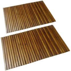 vidaXL Covor pentru baie din lemn de salcâm 80 x 50 cm, 2 buc (271768) - comfy Covor baie