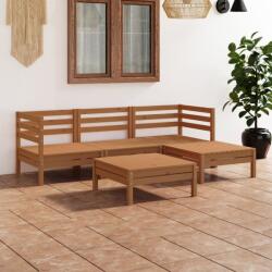 vidaXL Set mobilier de grădină, 5 piese, maro miere, lemn masiv de pin (3082675) - comfy