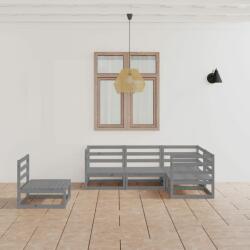 vidaXL Set mobilier de grădină, 5 piese, gri, lemn masiv de pin (3075576)