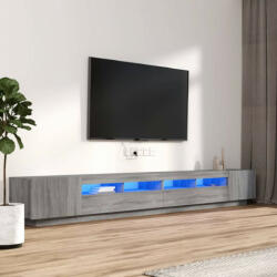 vidaXL 3 részes szürke sonoma színű fa TV-szekrény szett LED-lámpákkal (3120177)