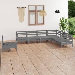 vidaXL Set mobilier de grădină, 7 piese, gri, lemn masiv de pin (3083036) - comfy