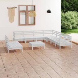 vidaXL Set mobilier de grădină, 10 piese, alb, lemn masiv de pin (3083130) - comfy