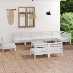 vidaXL Set mobilier de grădină, 10 piese, alb, lemn masiv de pin (3082910) - comfy