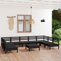 vidaXL Set mobilier de grădină, 10 piese, negru, lemn masiv de pin (3083423) - comfy