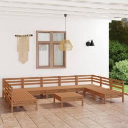 vidaXL Set mobilier de grădină, 10 piese, maro miere, lemn masiv pin (3083422) - comfy