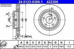 ATE Disc frana ATE 24.0122-0306.1 - piesa-auto