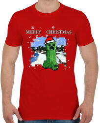 printfashion karácsonyi creeper - Férfi póló - Piros (15046612)
