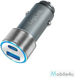 LogiLink USB autós töltő, 1x USB-C PD, 1x USB-A QC, 36 W (PA0252) - mobile4u