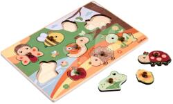 Eichhorn Puzzle din lemn de inserție animăluțe Pin Puzzle Eichhorn 2 tipuri diferite 10 piese de la 24 luni (EH6841)
