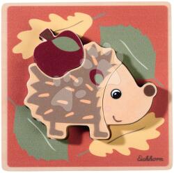 Eichhorn Puzzle din lemn de inserție animăluțe EH Inlay puzzle Eichhorn 7 tipuri diferite 4 piese de la 12 luni (EH6842)