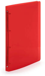 Karton Gyűrűskönyv A4, 4 gyűrűs 2cm gerinc áttetsző PP, Karton P+P Lines piros