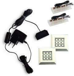 Furnitech Rejtett LED világítás faliszekrényhez - 2 modul + 2 fénypont - fehér